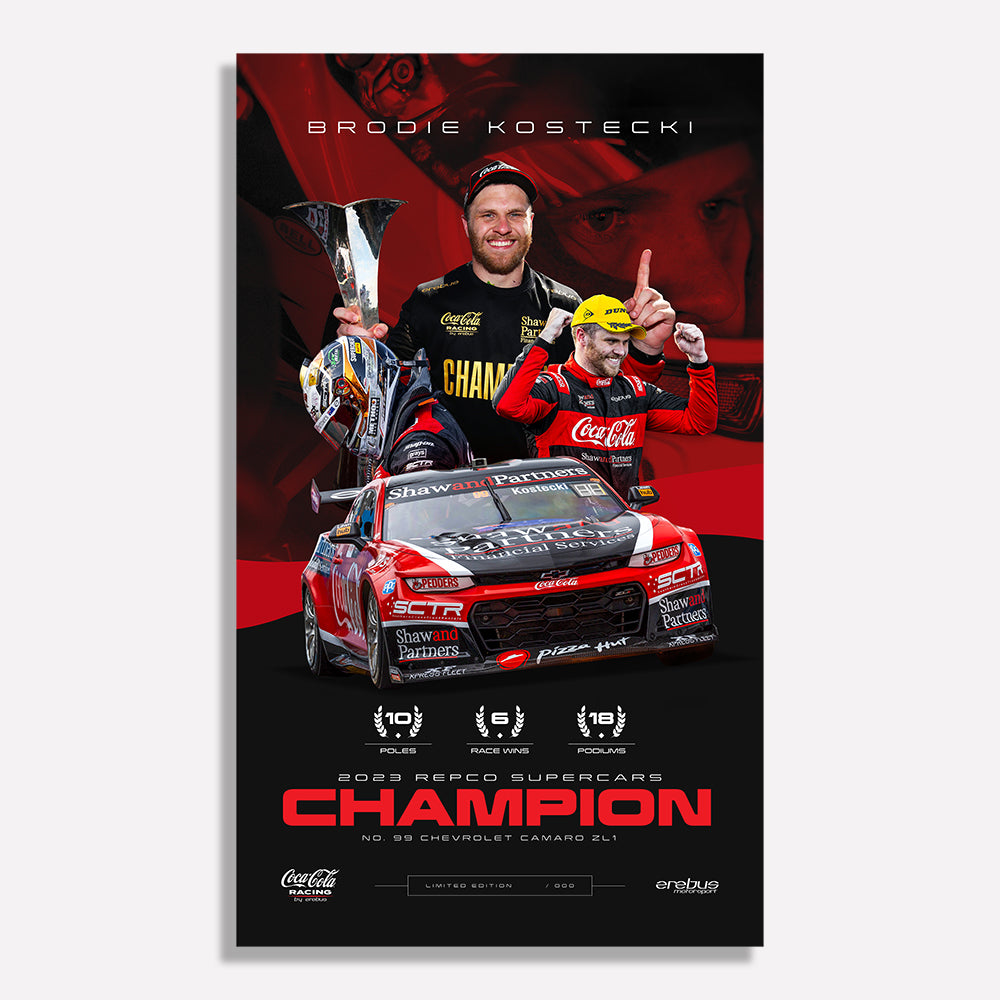 Brodie Kostecki 2023 Supercars Champion Limited Edition Print