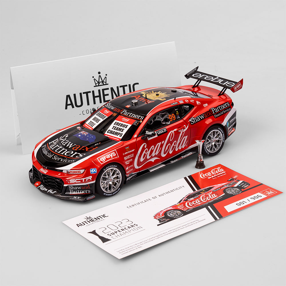 1:18 Coca-Cola Racing By Erebus #99 Chevrolet Camaro ZL1 - 2023 Supercars Championship Winner