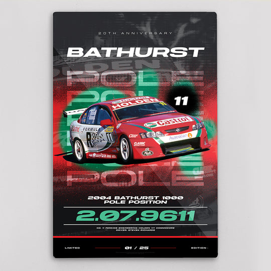 2004 Bathurst 1000 Pole Position 20th Anniversary Limited Edition Metal Wall Panel (Pre-Order)